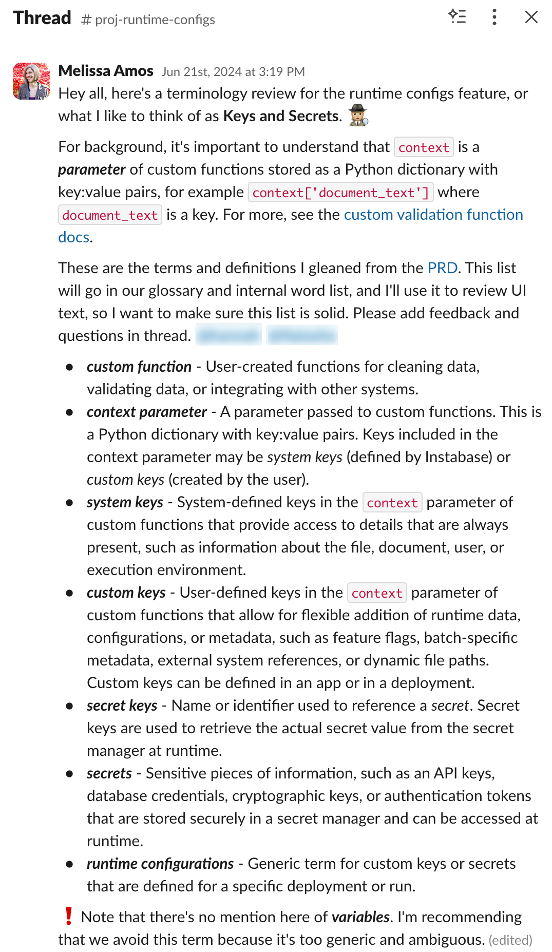 Keys vs secrets terminology analysis